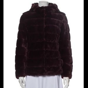 NWOT Line Designer brand Purple Faux Fur Coat SM